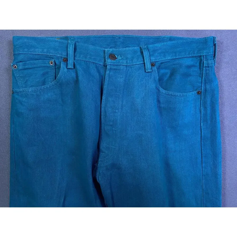 Levis 501 XX Jeans Men 38x30 36x30 Turquoise Original Fit Straight Button Fly